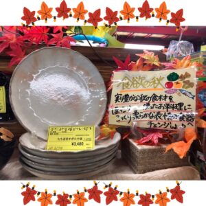 食欲の秋です。食卓を彩る食器沢山揃えています。【貝塚店】